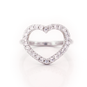 Anello in Argento 925 Rodiato con zirconi disposti a Cuore