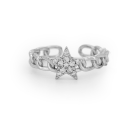 Anello in argento 925 con cuore centrale tempestato di zirconi