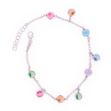 Cavigliera Artigianale in Argento 925 con Zirconi Colorati