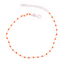 Cavigliera Rosario in Argento 925 con Cristalli Arancioni – Made in Italy