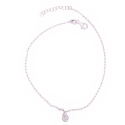 Cavigliera Minimal in Argento 925 con Cuore di Zirconi – Made in Italy
