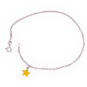 Cavigliera Artigianale in Argento 925 con Stellina Smaltata Gialla – Made in Italy